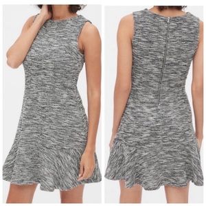 NWT Gap Grey Tweed Sleeveless Fit & Flare Dress